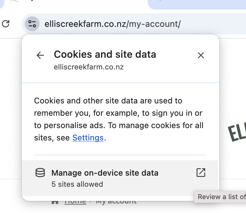 Manage chrome data